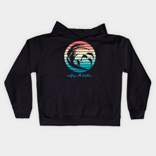 Surfing dolphins gift Kids Hoodie